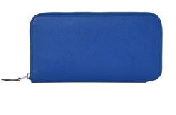 Hermes Silk'In Classique Long Wallet, Leather, Blue, Z (2021), 2*